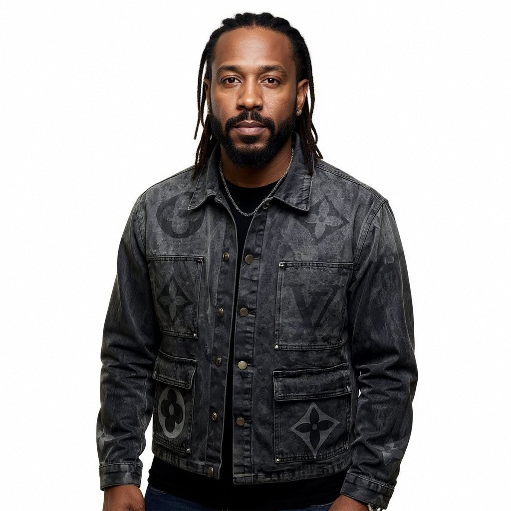 Black Monogram Denim Jacket