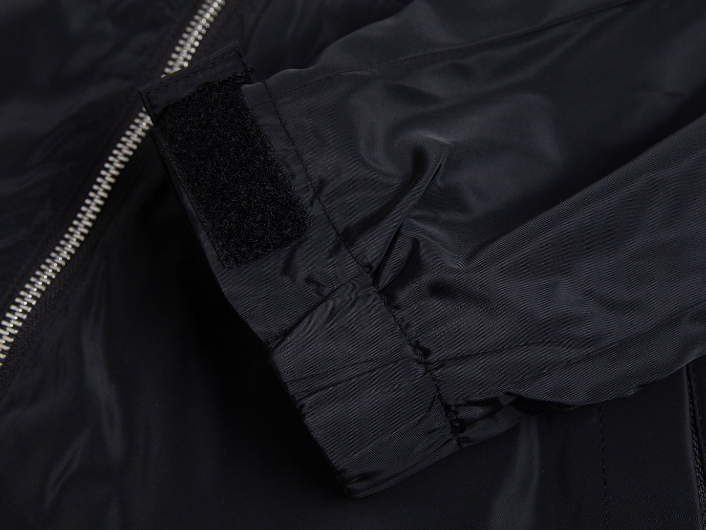 Men’s Black Nylon Hooded Zip Jacket