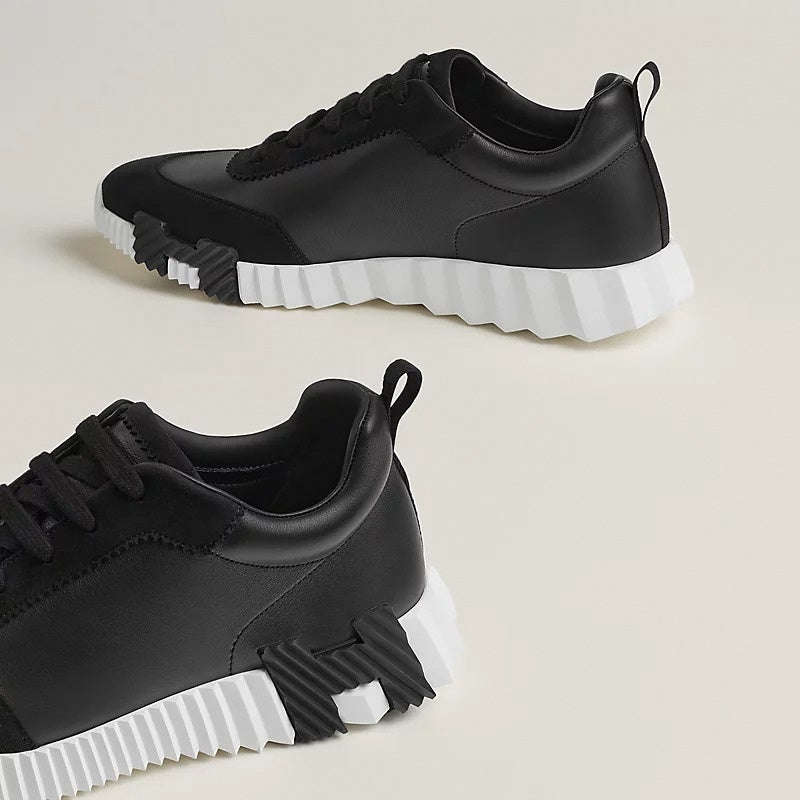 Bouncing Sneaker in Black Calfskin and Suede