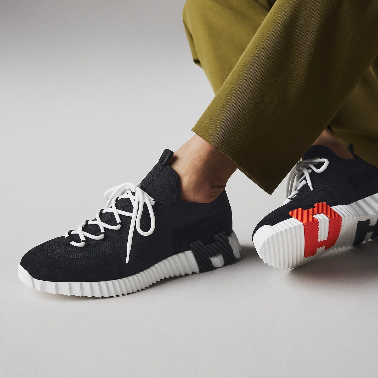 Lift Knit Slip-On Sneakers in Black & White