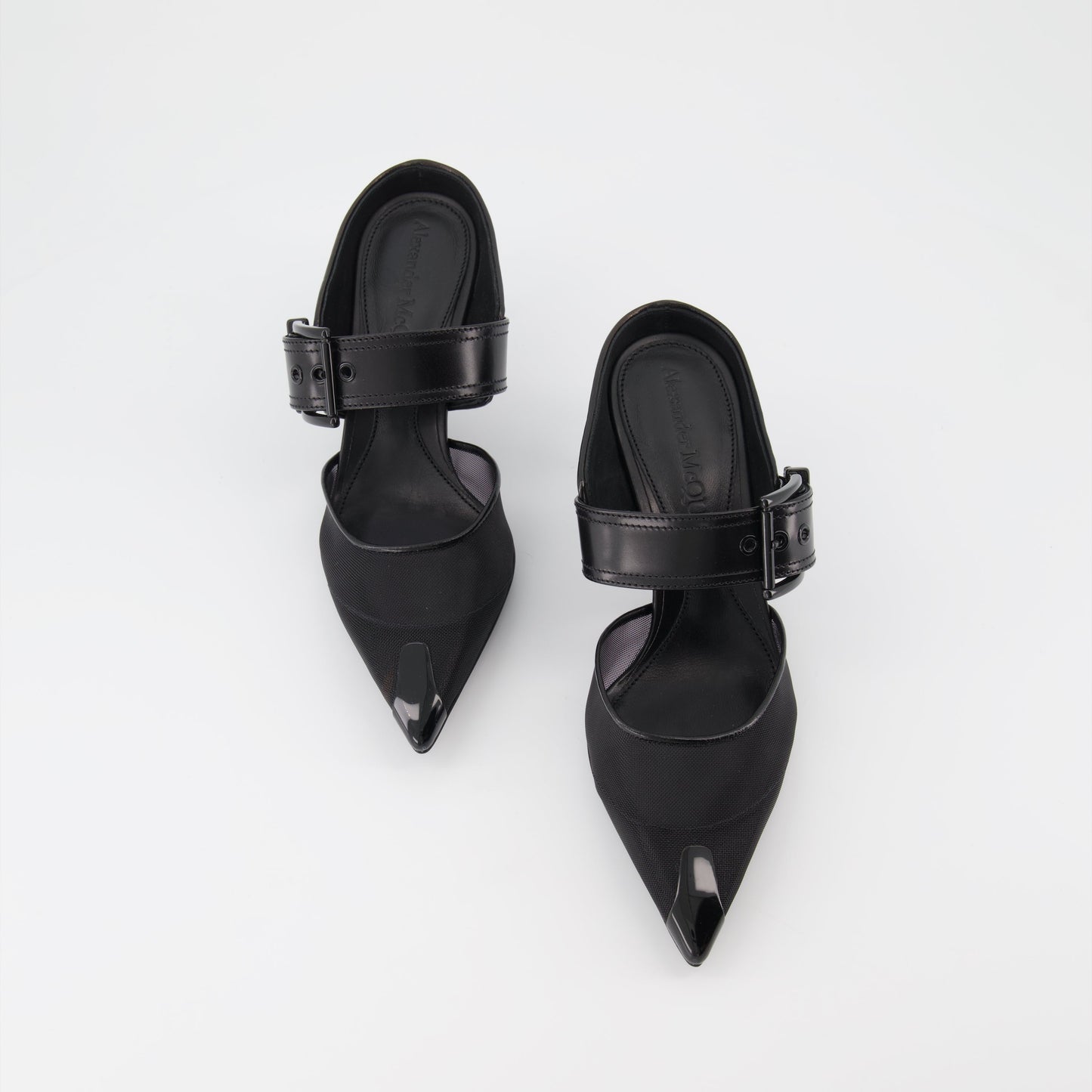 Punk buckle mules
