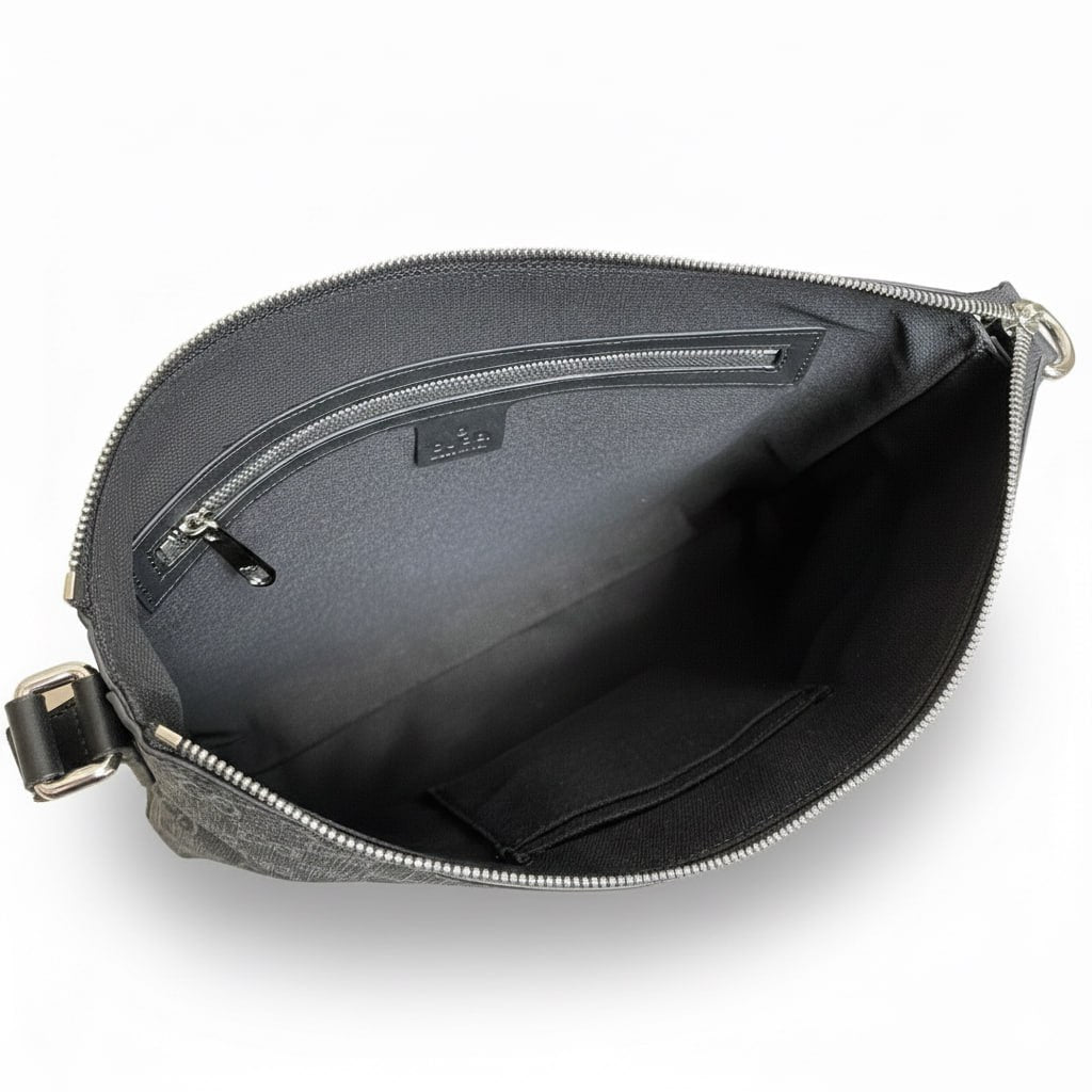 GG Supreme Zip Pouch with Detachable Wrist Strap – Charcoal Grey