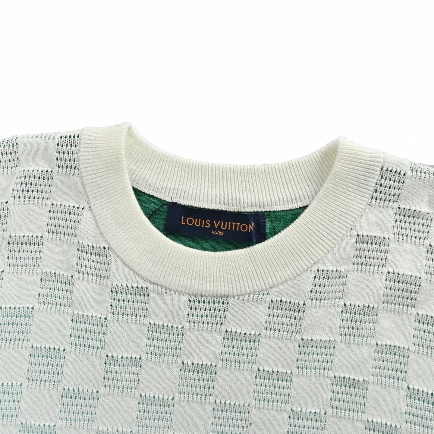 Damier Pattern Knit Sweater