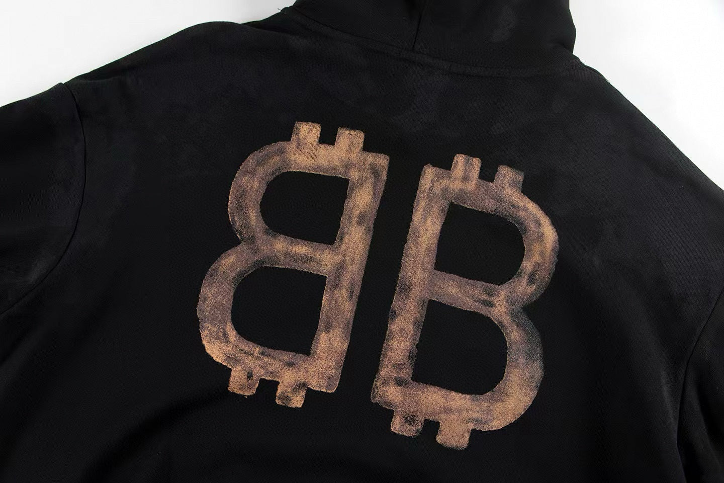 Distressed Logo Hoodie – Black Tie-Dye Edition