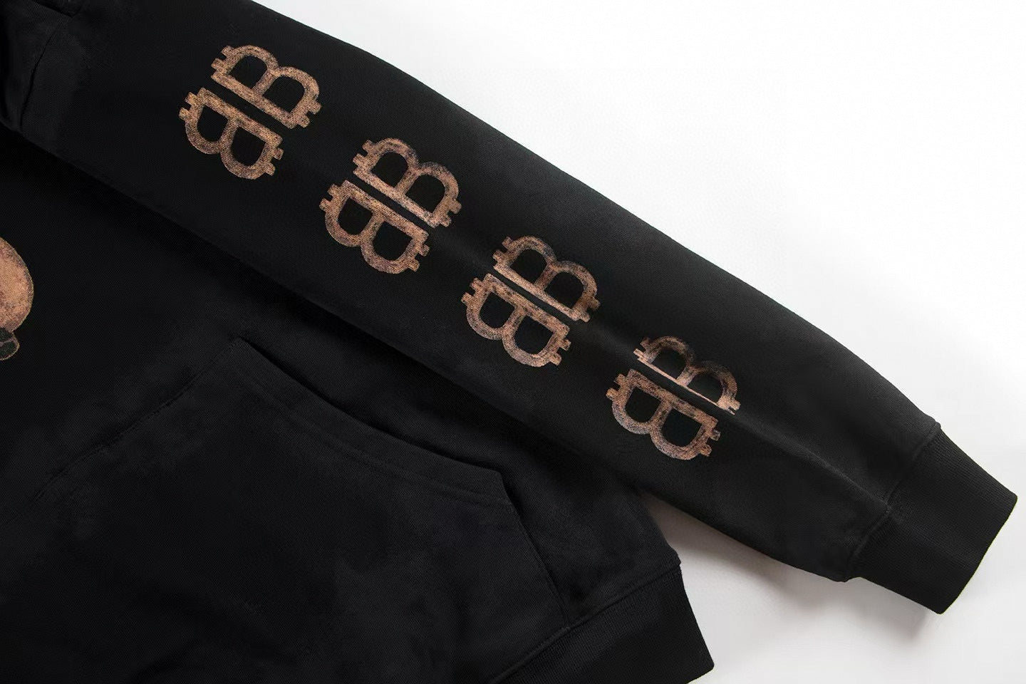 Distressed Logo Hoodie – Black Tie-Dye Edition