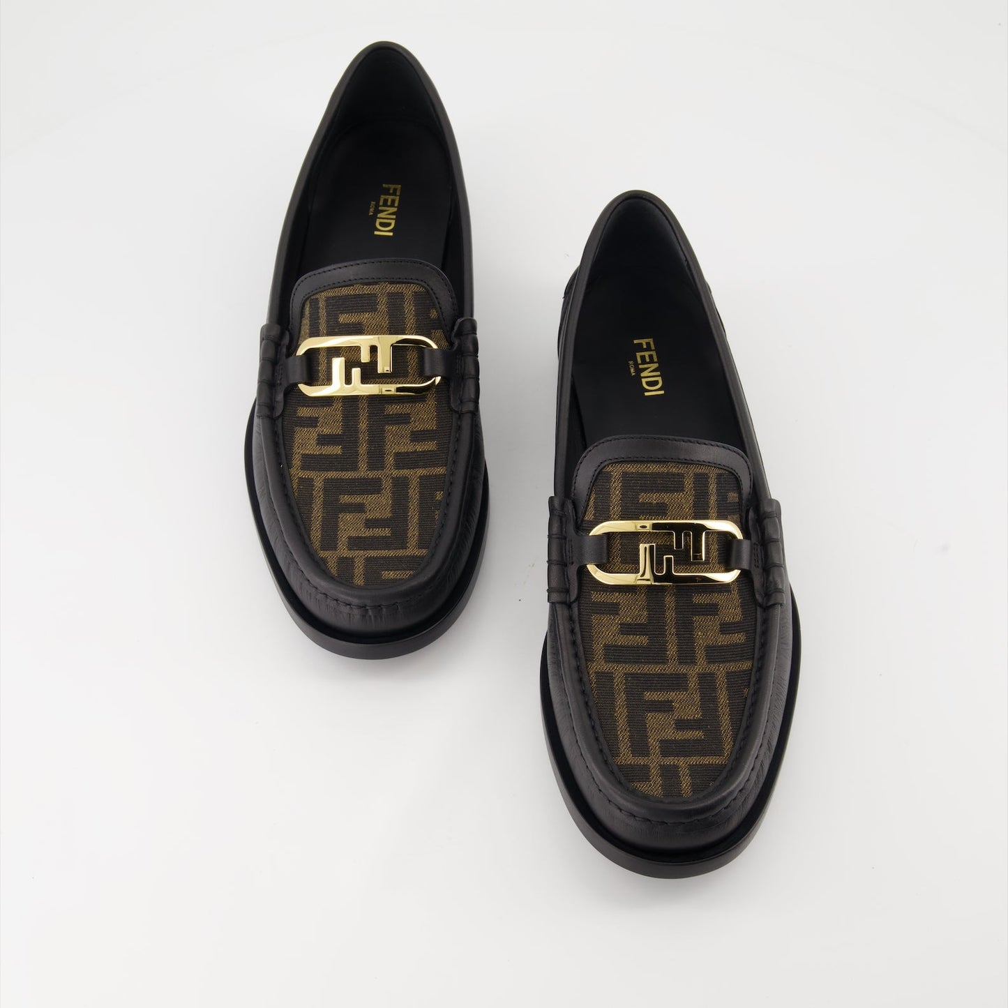 Fendi O'Lock Leather Loafers
