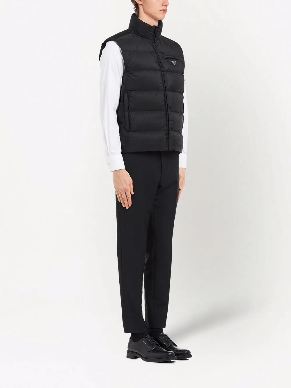 Sleeveless down jacket in Re-Nylon