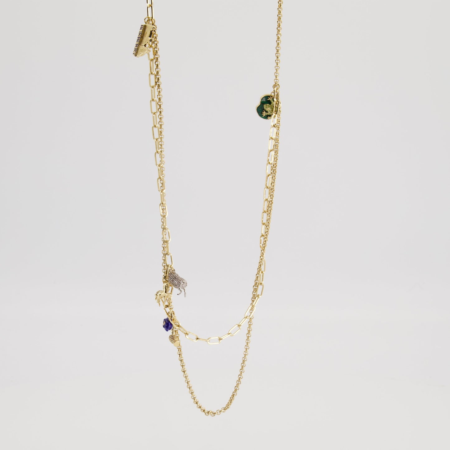 Double Row Charm Necklace