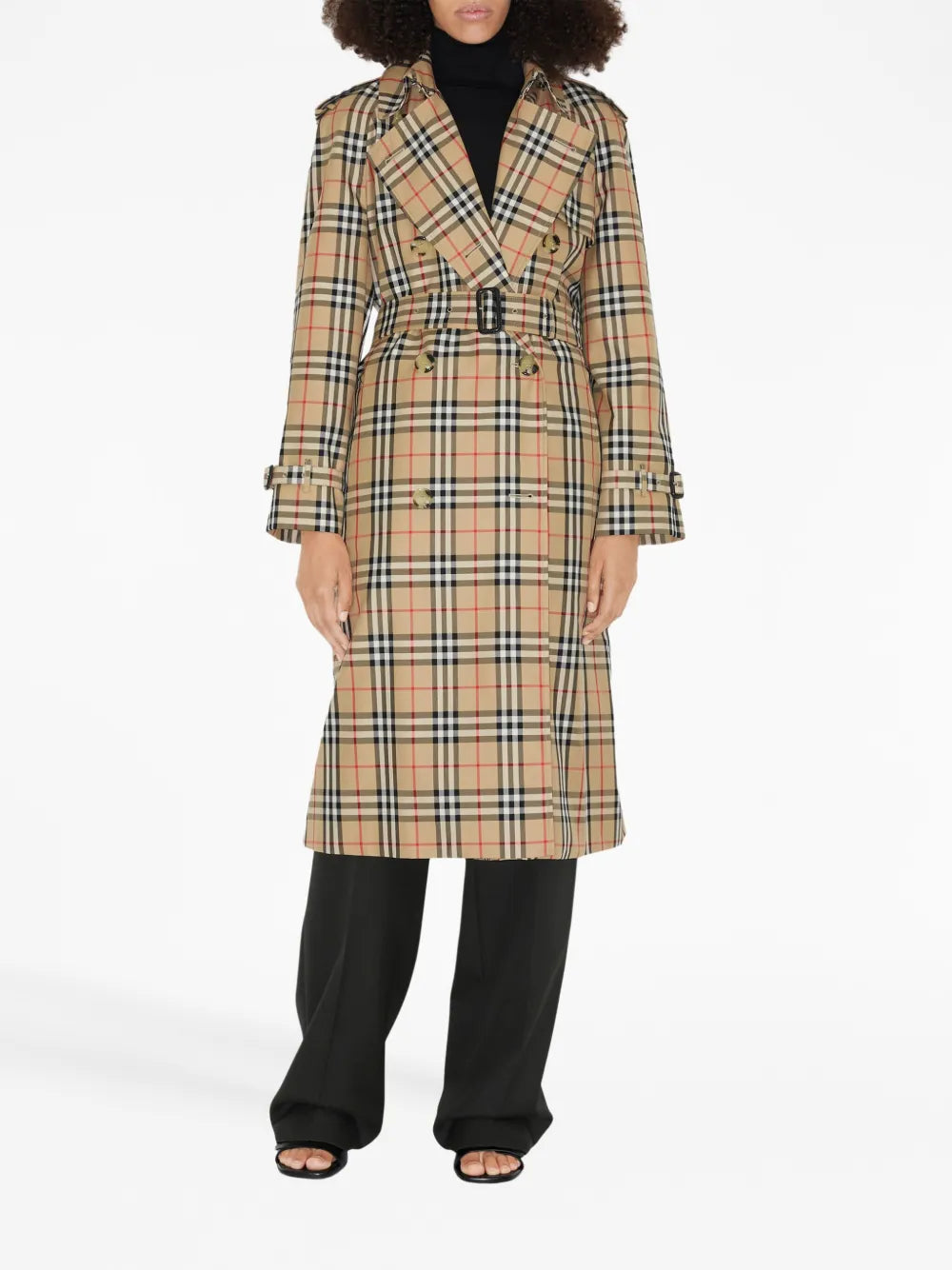 Checked Trench Coat