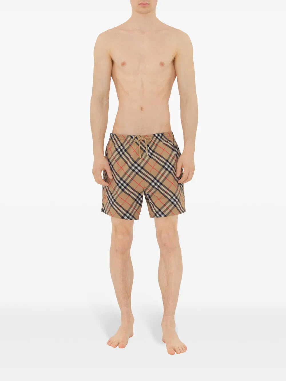 Plaid Swim Trunks