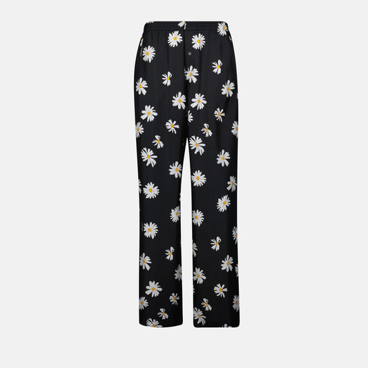 Black Floral Pants