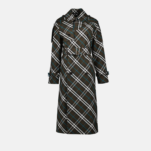 Checked Trench Coat