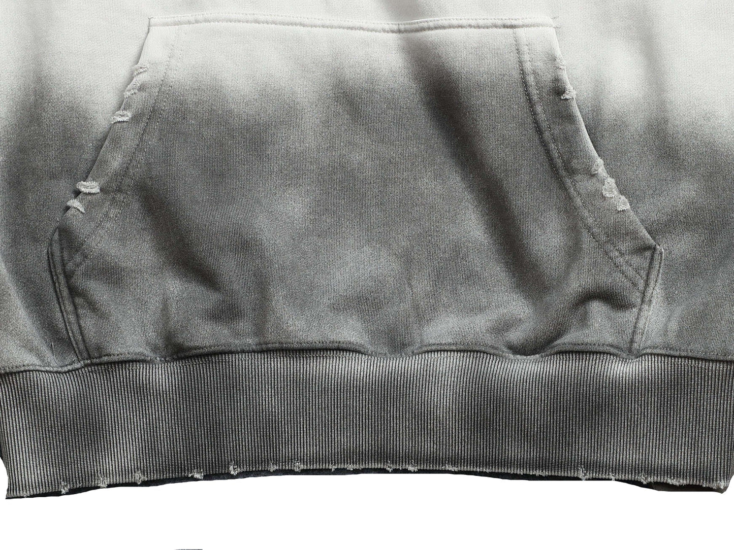 White Gradient Hoodie with Blue LV Patch