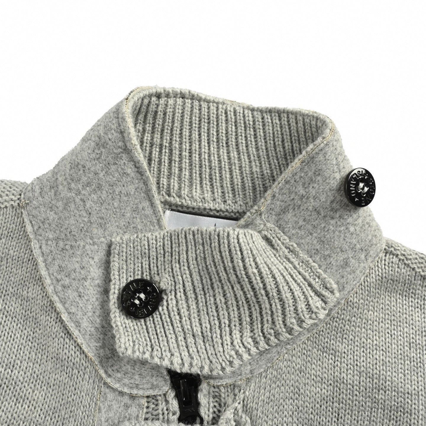 Buttoned Stand-Collar Knit Cardigan