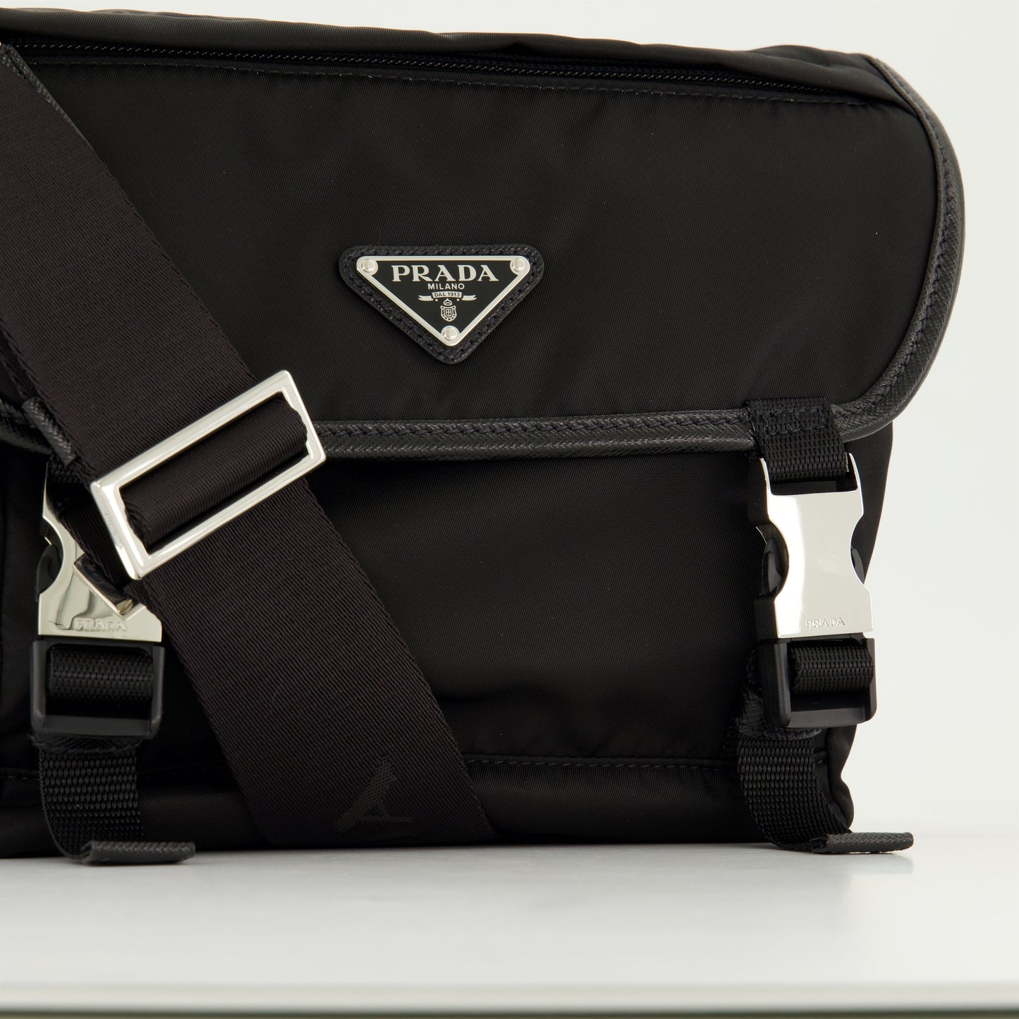 Re-Nylon and Saffiano Leather Bag