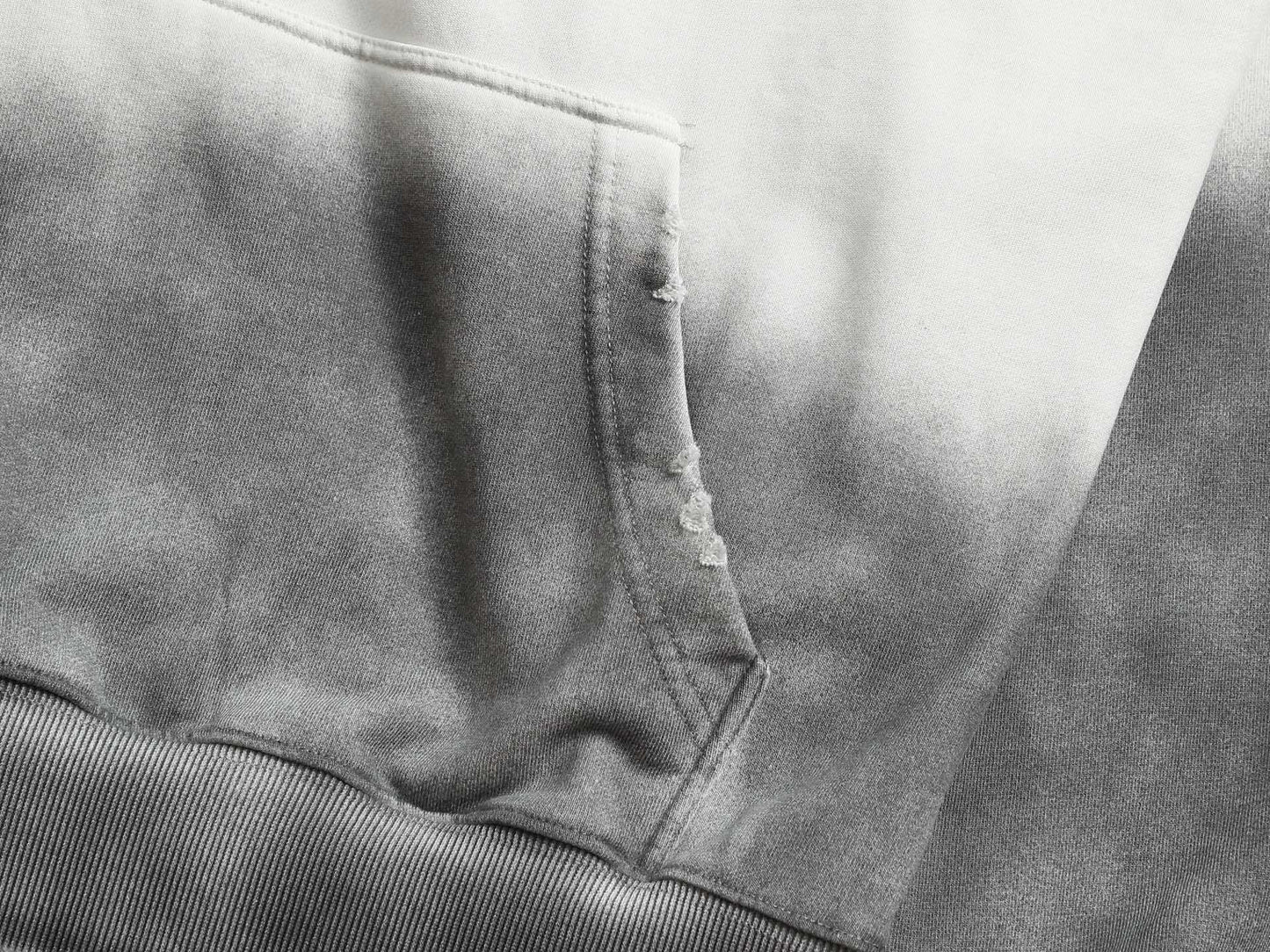 White Gradient Hoodie with Blue LV Patch