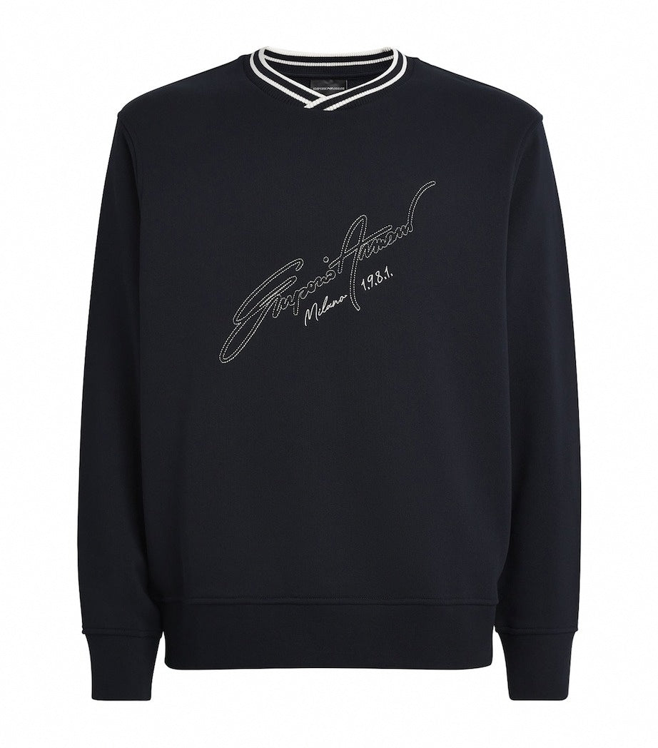 Embroidered Signature Cotton Sweatshirt