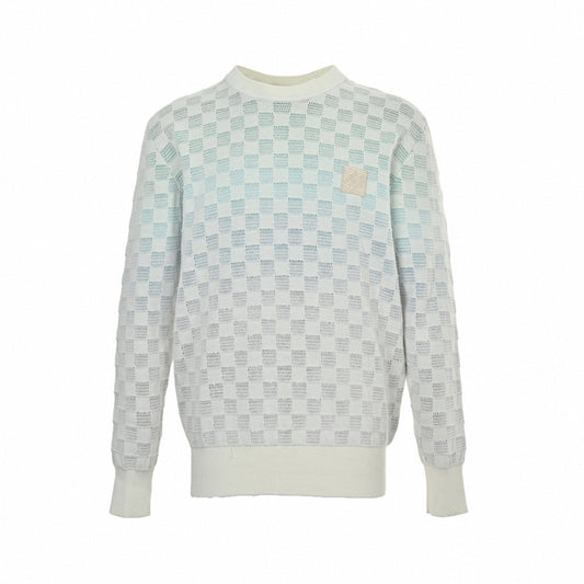 Damier Pattern Knit Sweater