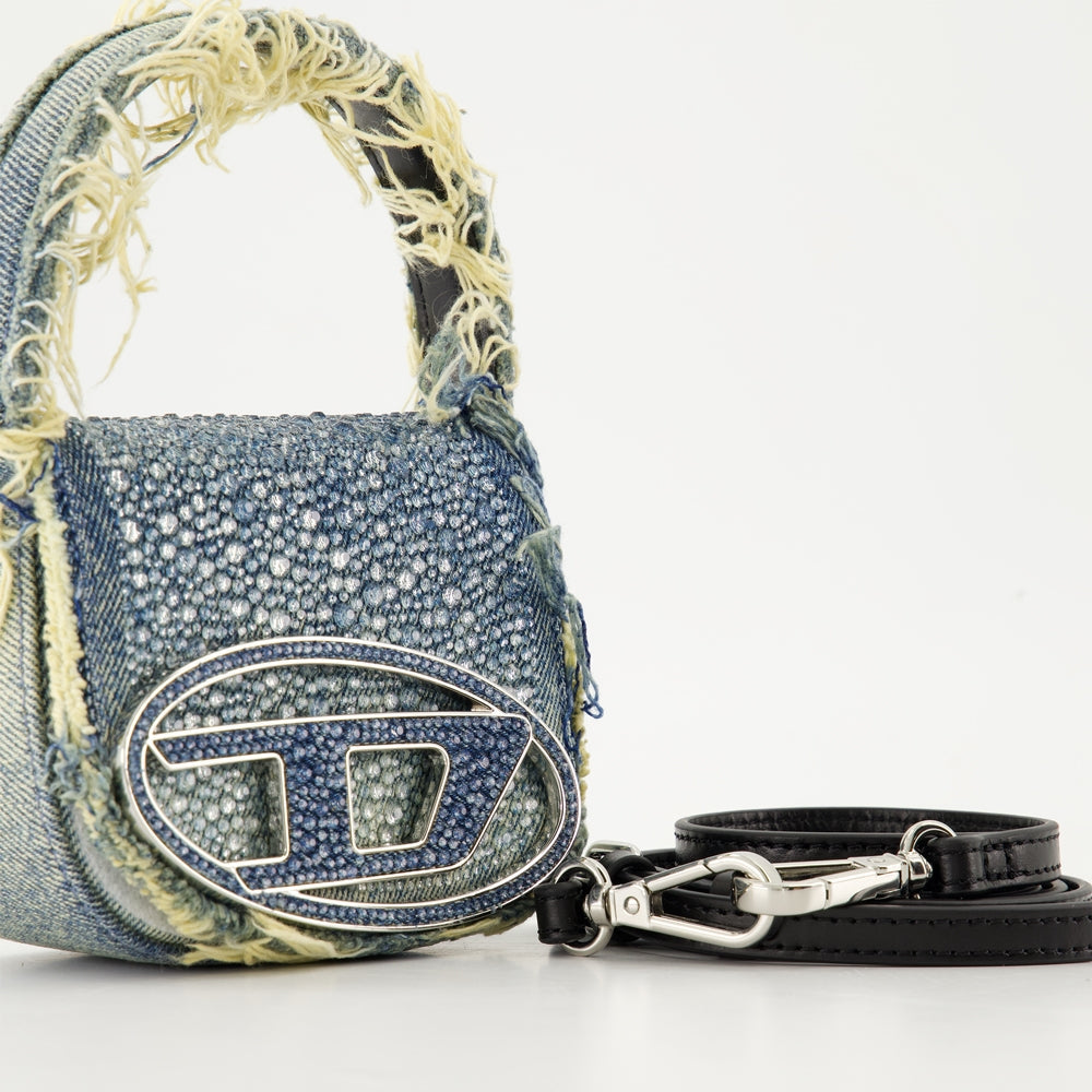 1DR XS Denim Bag with Rhinestones