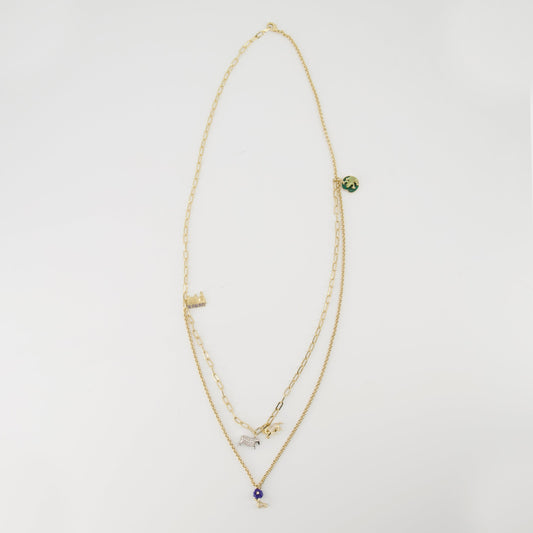 Double Row Charm Necklace