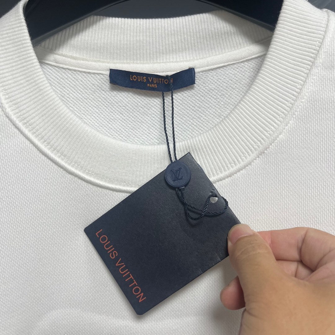 White Embroidered “LV Lovers” Jumper