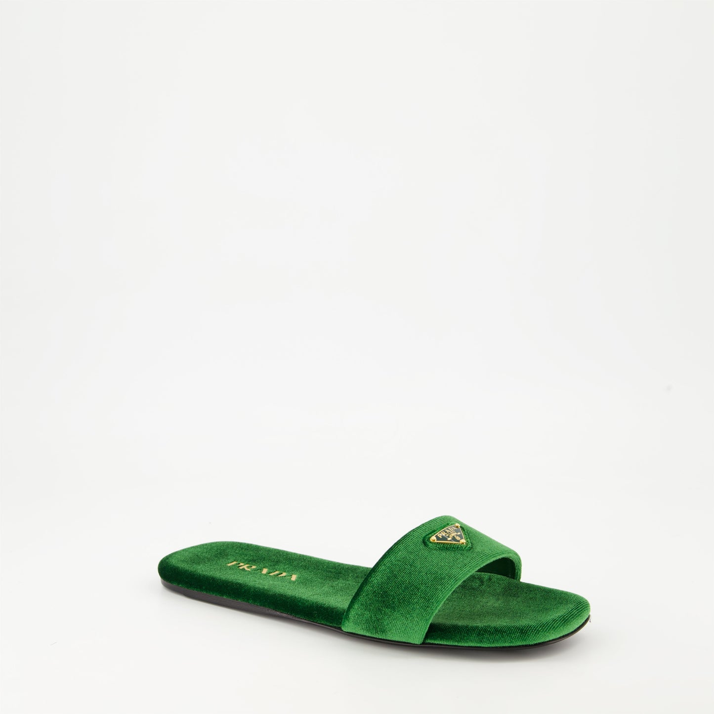 Green Velvet Sandals