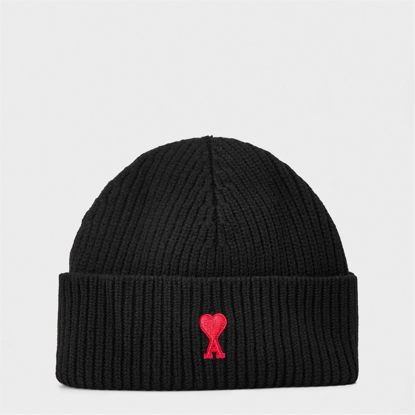 AMI Paris Men’s Alpaca Knitted Beanie in Black