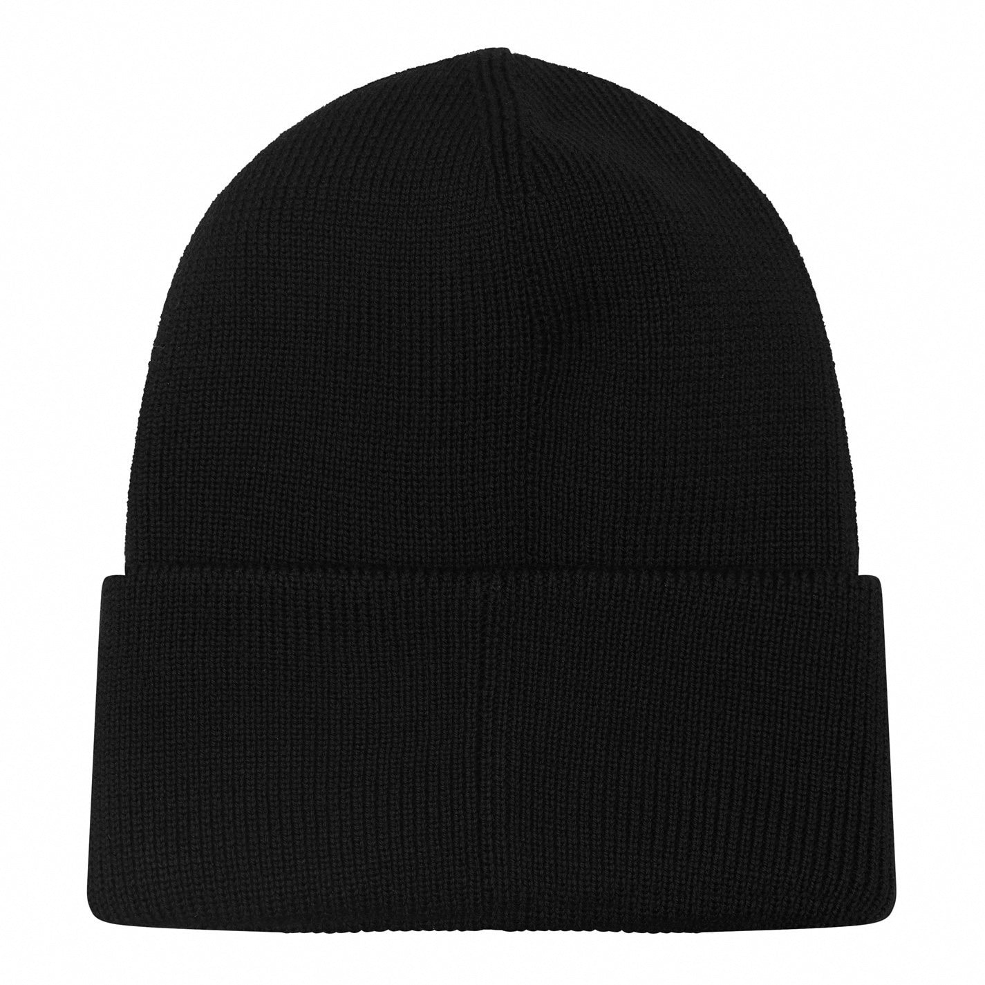 Men’s Plain Wool Disc Toque Beanie in Black