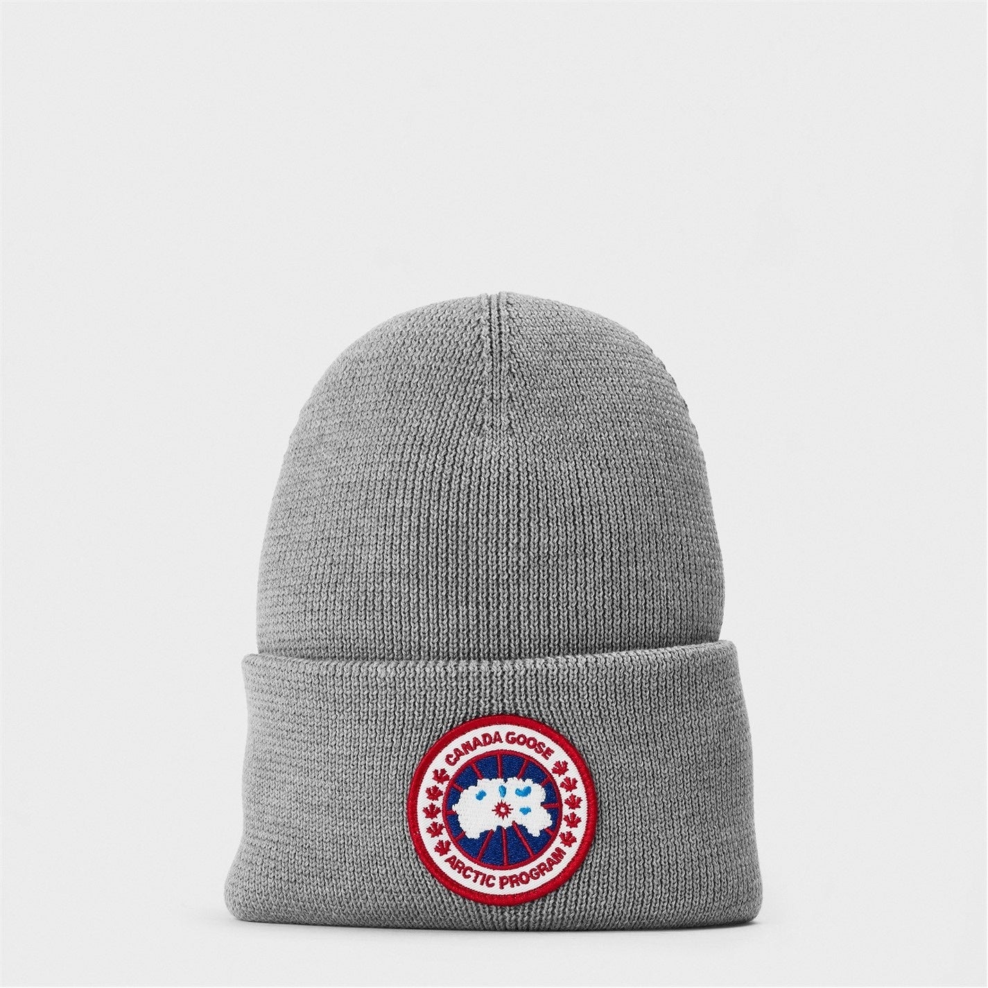 Men’s Plain Wool Disc Toque Beanie in Grey