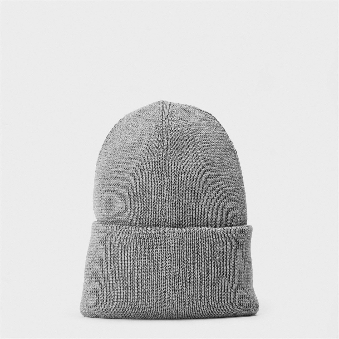 Men’s Plain Wool Disc Toque Beanie in Grey