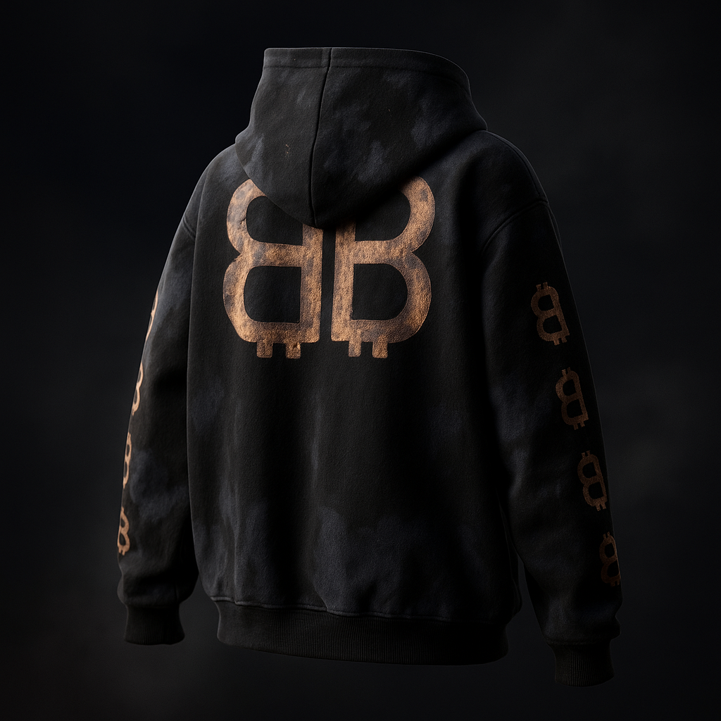 Distressed Logo Hoodie – Black Tie-Dye Edition