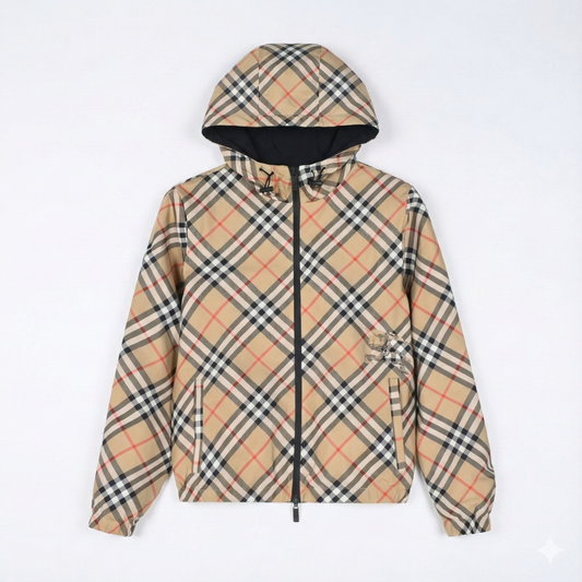 Reversible Vintage Check Hooded Jacket