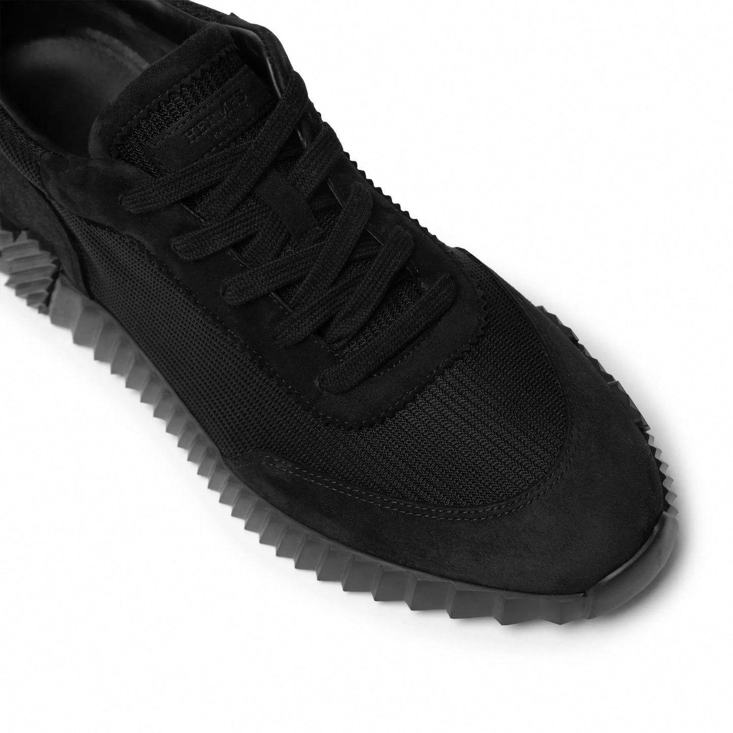 Bouncing Sneaker in in All-Black Mesh and Suede