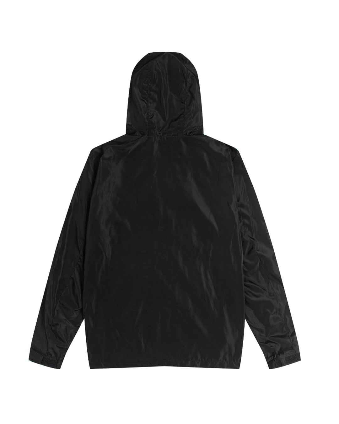 Men’s Black Nylon Hooded Zip Jacket