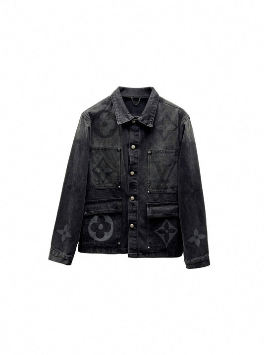Black Monogram Denim Jacket