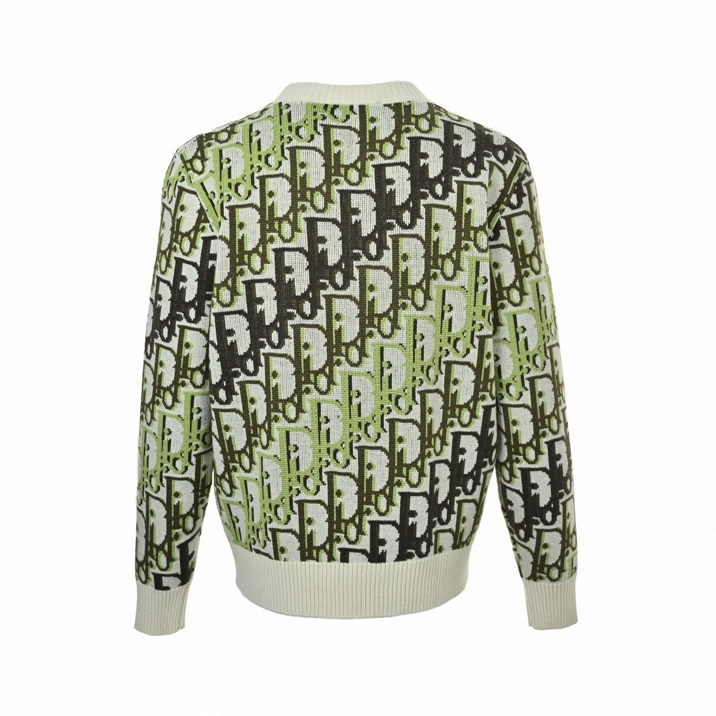 Oblique Jacquard Wool Blend Crewneck
