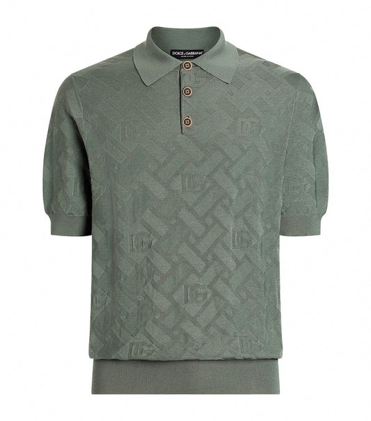 Silk Jacquard DG Polo Shirt