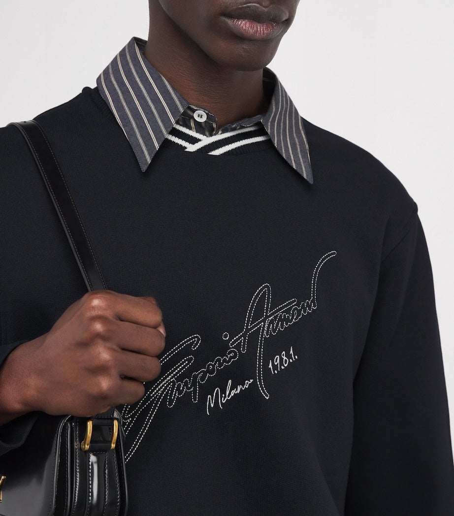 Embroidered Signature Cotton Sweatshirt