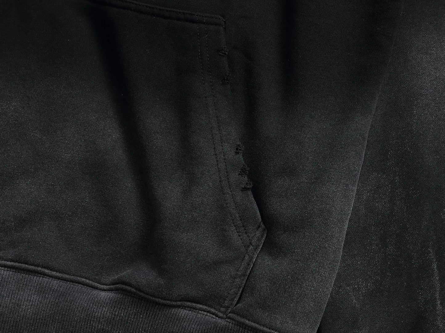 Black Gradient Hoodie with Blue LV Patch