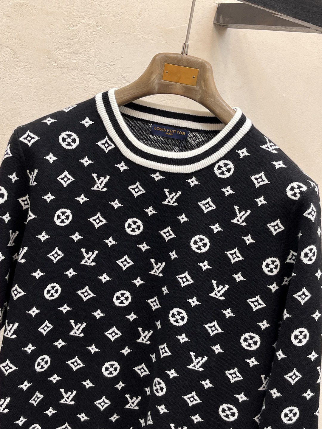 Black Monogram Knit Sweater