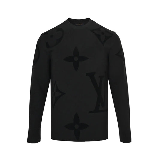 LV Monogram Long-Sleeved Cotton Crewneck