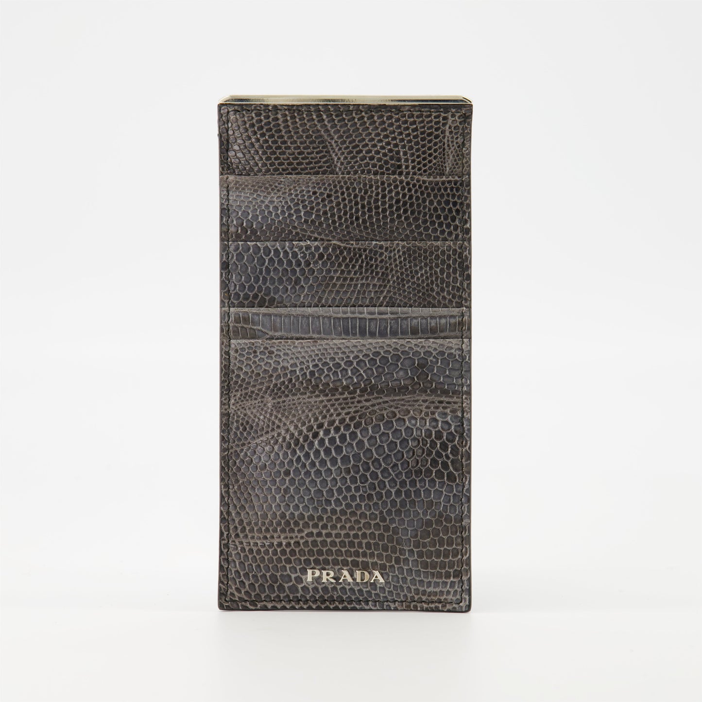 Crocodile-effect leather cardholder