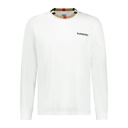 'Jayson' Check Long Sleeve T-Shirt - White