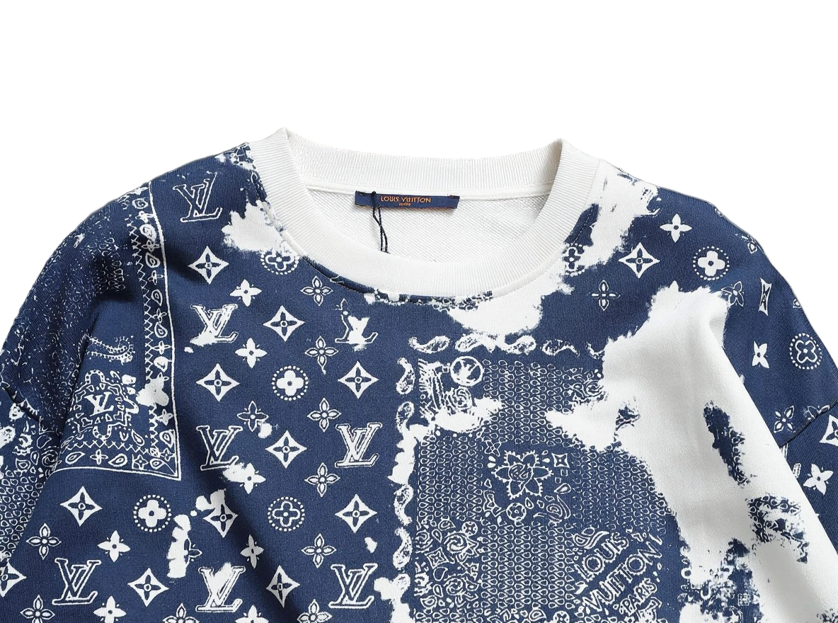 LV White Monogram Bandana Print Sweatshirt