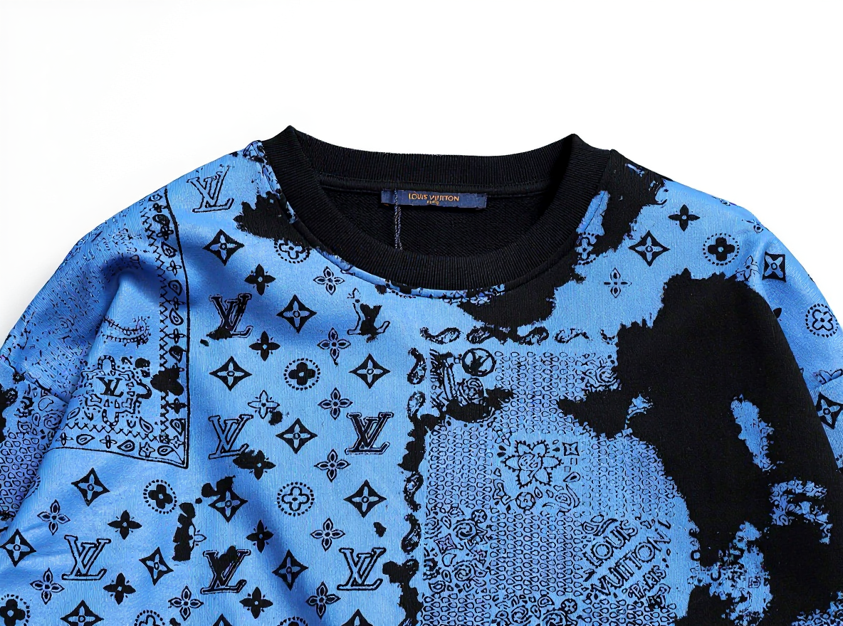 Blue Monogram Bandana Print Sweatshirt
