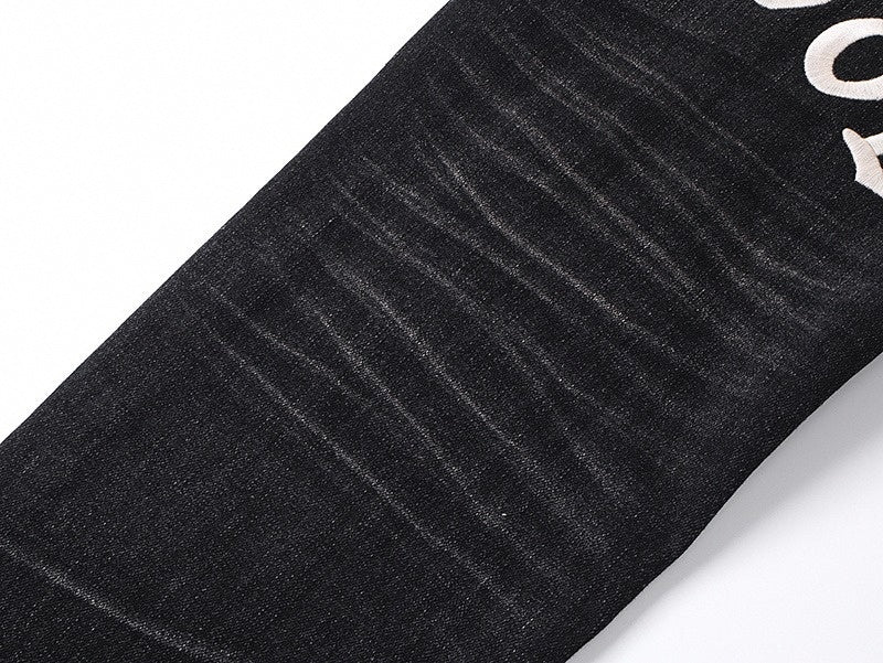 Hollywood Distressed Black Denim Jeans