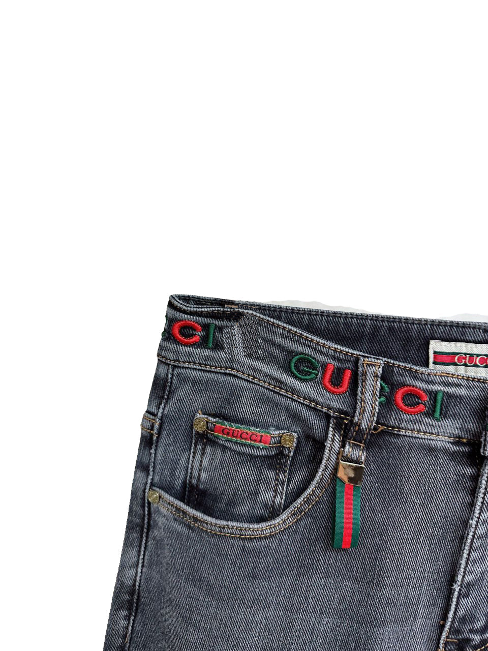 Denim Jeans with Embroidered Logo
