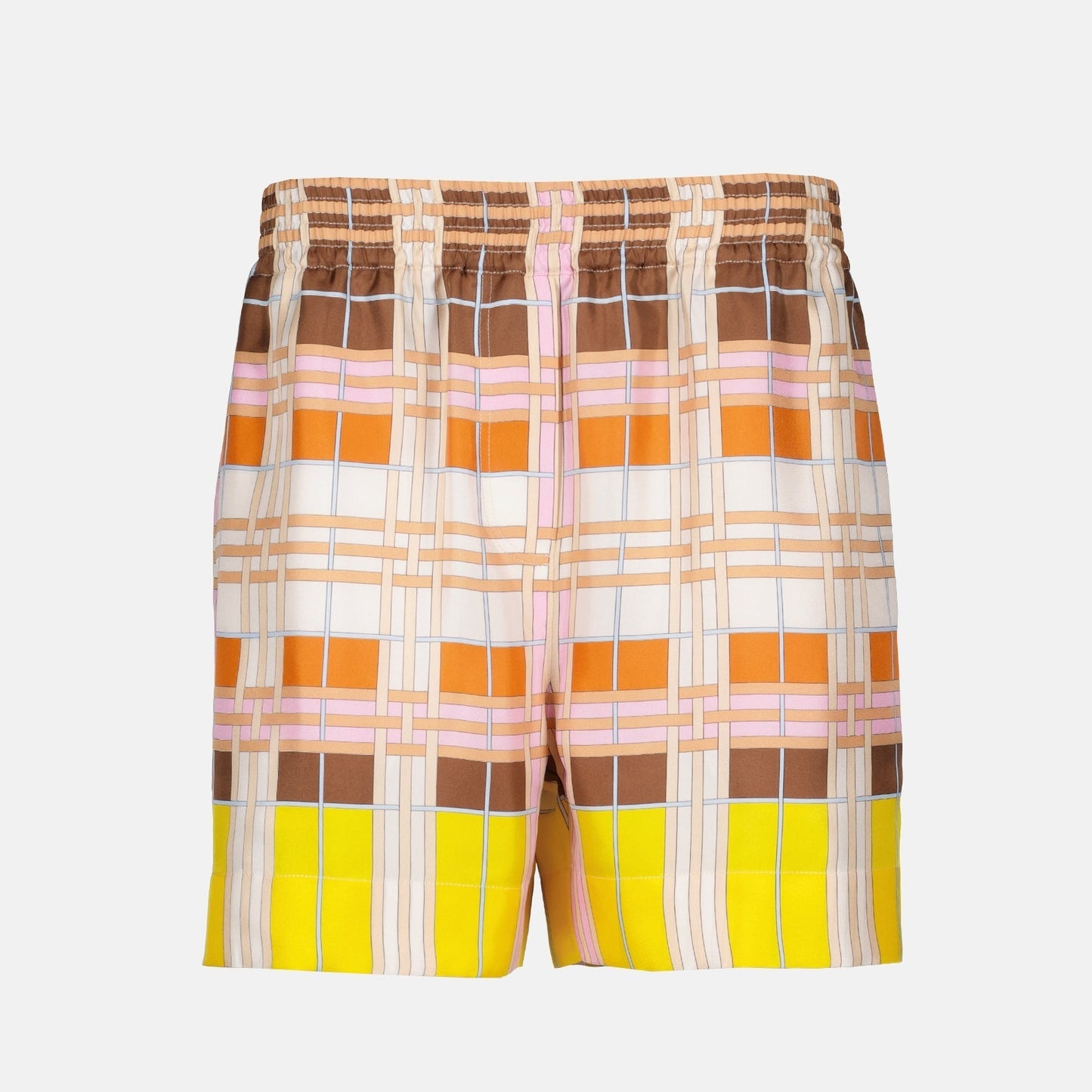 Abstract Check Shorts